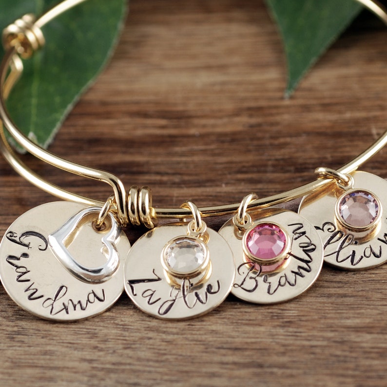 Grandmother Bracelet Personalized Grandma Bracelet Hand Stamped Grandma Jewelry Personalized Jewelry Gift for Grandma Gift for Her