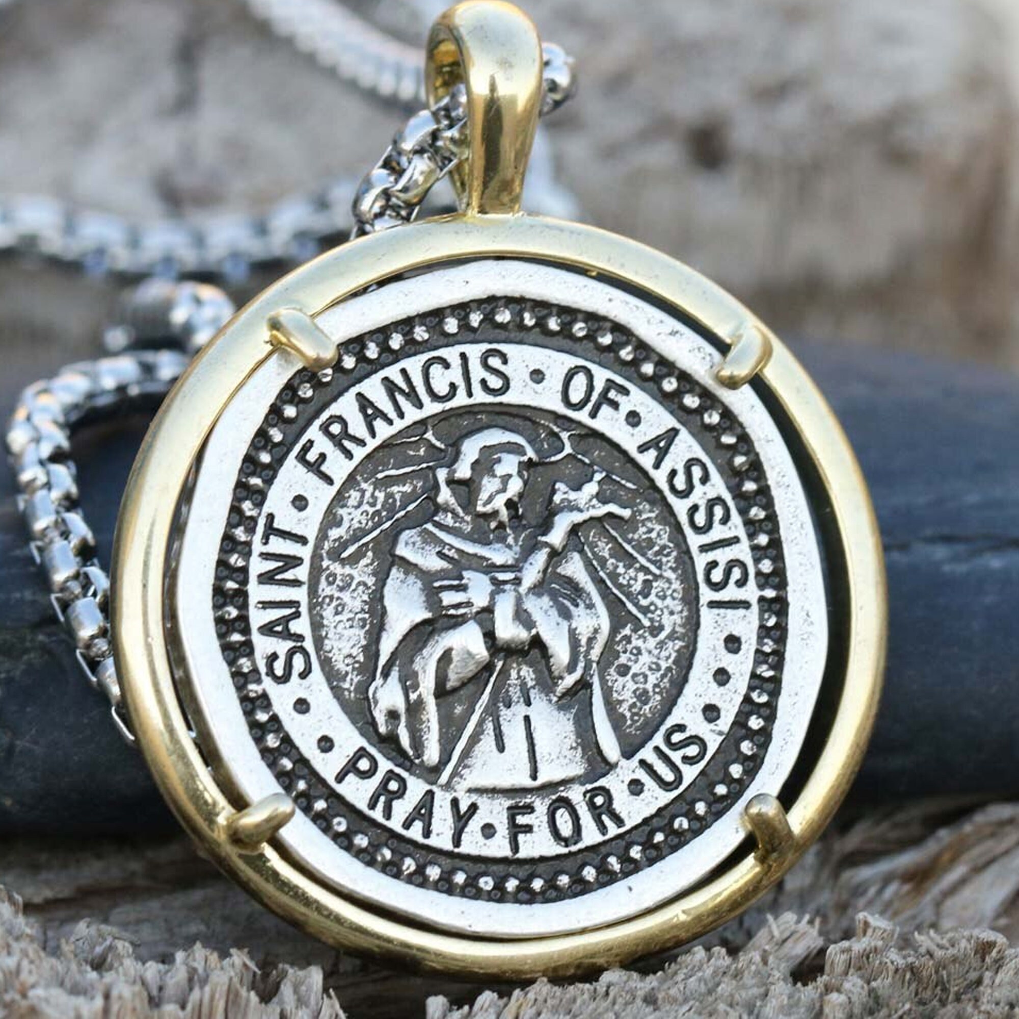 Fashion Saint Francis Of Assisi Protector Of Animals Black Enamel Stainless  Steel Necklaces Pendants For Men/women Jewelry N3246 - Necklace - AliExpress
