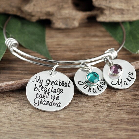 My Greatest Blessings, Personalized Grandma Bracelet, Personalized Charm Bracelet, Gift for Grandma, Mothers Day Gift, Name Bracelet