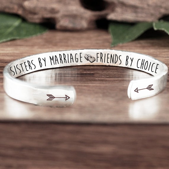 Sisters by Marriage Friends by Choice, Bridesmaid Bracelet, Gift for Friend, Bridal Party Gift, Sister in law Gift, Gift for Sister in law