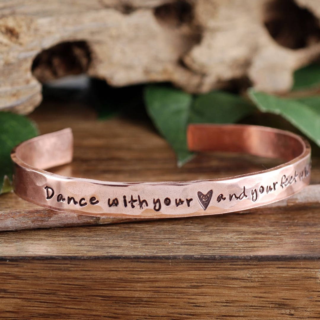 Personalized Dance Bracelets Copper Cuff Bracelet Dance With Etsy