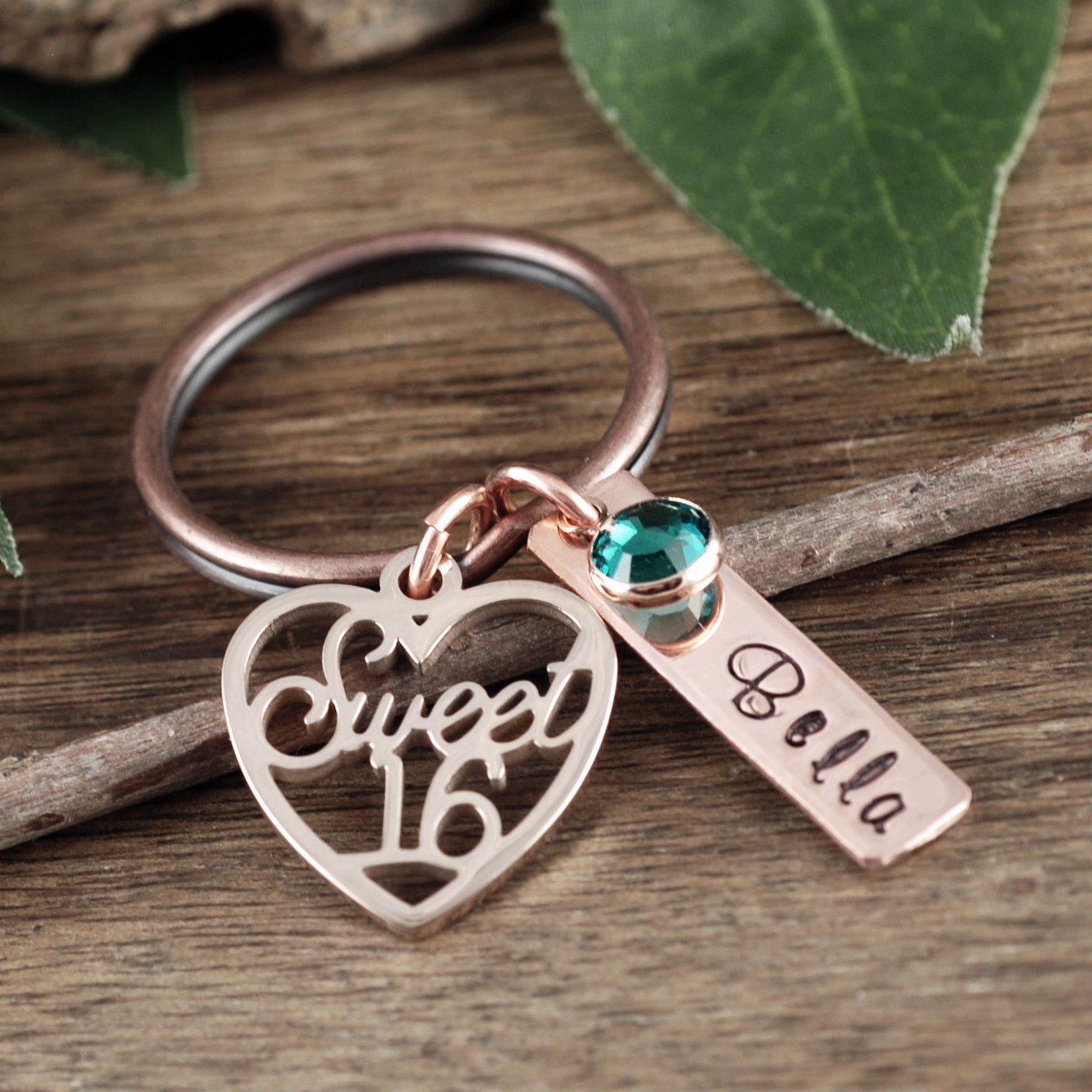 Personalized Sweet 16 Keychain Sweet Sixteen Jewelry Sweet Etsy
