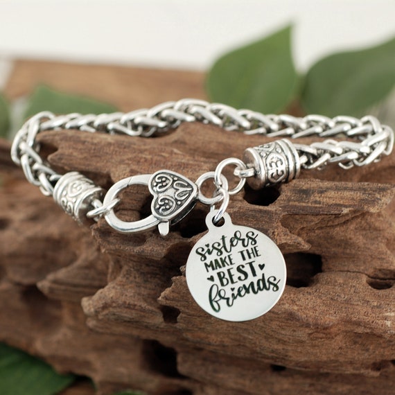 Sisters Bracelet Gifts Sister By Blood But Sister By Heart Bracelets Best  Friend | eBay