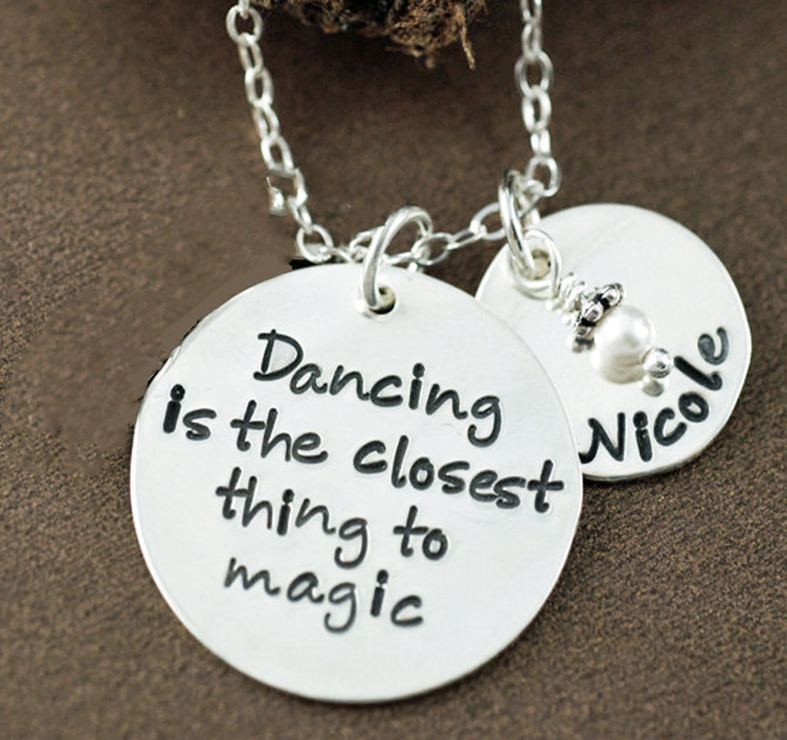 Personalized Dance Necklace Dancing Necklace Dance Jewelry Etsy
