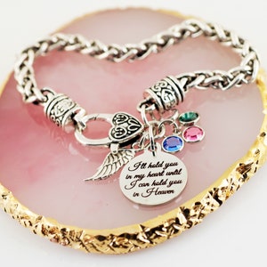 I'll hold you in my Heart Bracelet, Memorial Bracelet, Remembrance, Loss of Loved One, Angel Wing Jewelry, Bereavement Gift, Memorial Gift image 4