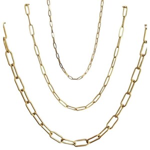 Paperclip Chain Necklace, Stainless Steel Paperclip, Dainty Layering Chains, Paper Clip Necklace, Rectangle Link Necklace, Bridesmaid Gift