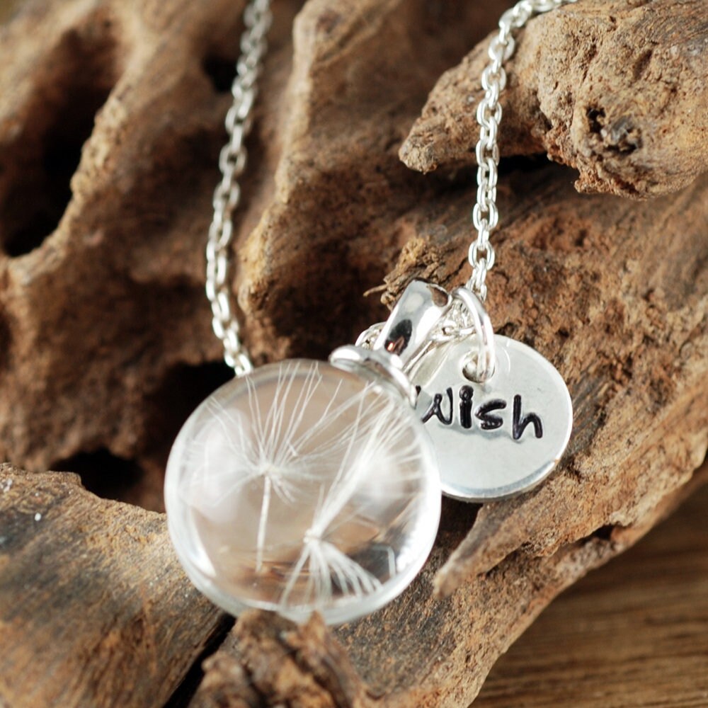 Dandelion Necklace, Silver Dandelion, Dandelion Seed