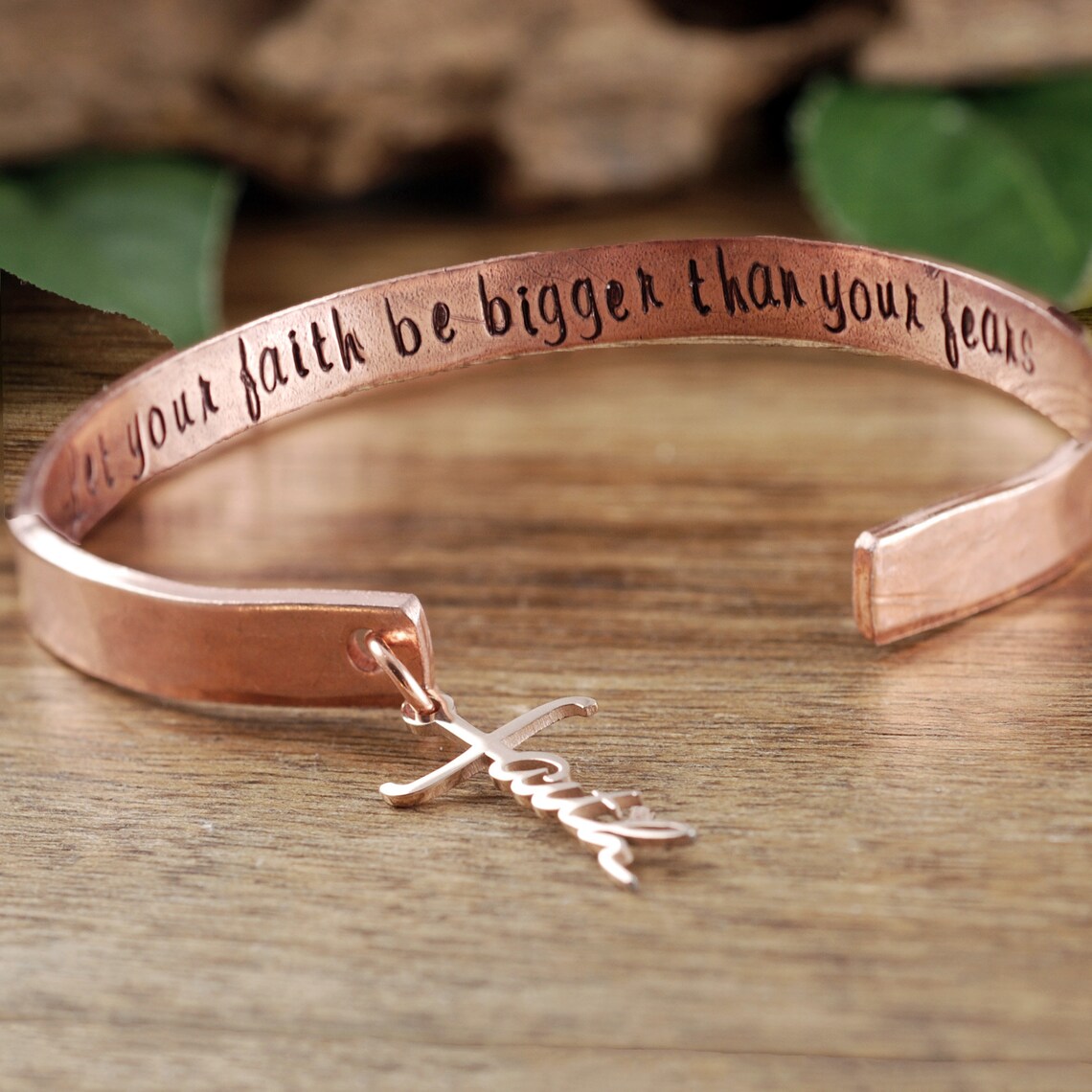 Faith over Fear Bracelet Faith Bracelet Gift Religious Quote Etsy