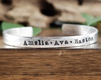 Name Bracelets, Personalized Name Cuff Bracelet, Custom Bracelet, Kids Name Cuff Bracelet, Mother Bracelet, Grandma Jewelry, Gift for Mom