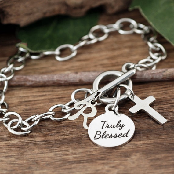 Personalized Mom Gift, Blessed Bracelet, Gift From Kids, Mothers Day, Mom Birthday, Jewelry Gift For Her, Christian Charm Bracelet