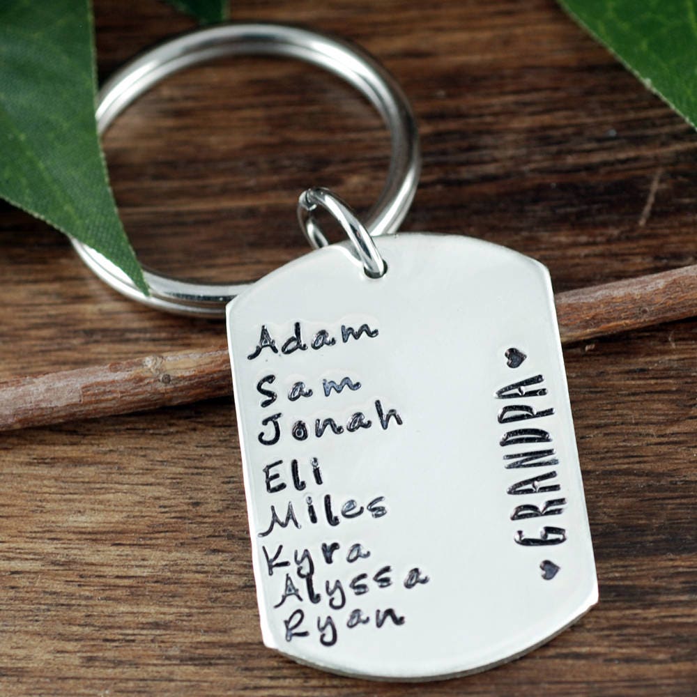 GrandFather Keychain, Father's Day Gift, Personalized