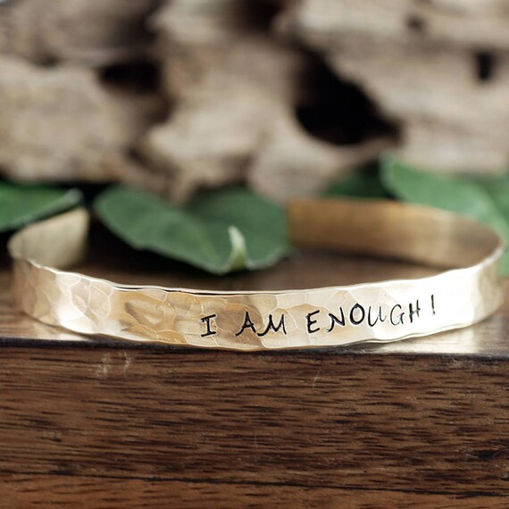 Inspirational Jewelry, I am Enough Cuff Bracelet, I am ENOUGH Jewelry, Personalized Bracelets, Affirmation Jewelry, Custom cuff Bracelets