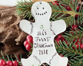 Personalized Christmas Ornament, Baby's First Christmas Ornament, Gingerbread Ornament, New Baby Ornament, Christmas Gift for New Mom