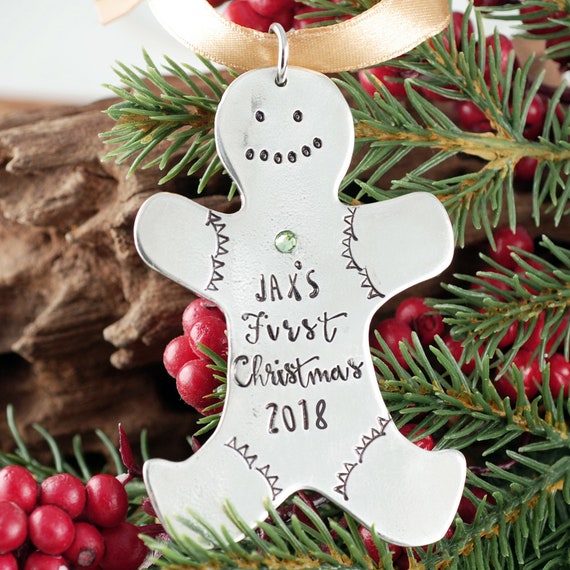 Personalized Christmas Ornament, Baby's First Christmas Ornament, Gingerbread Ornament, New Baby Ornament, Christmas Gift for New Mom