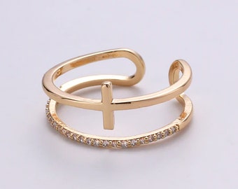 Religious Cross Ring, Side Cross Ring, Statement Ring, Faith Ring, Minimalist Cross Ring, Rings for Women, Christian ring, religious gift