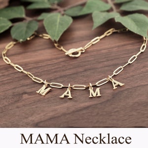 Personalized mama necklace, gold mama necklace, mama jewelry, gift for mama, mother&#39;s day gift, baby shower, mom necklace, new mom gift