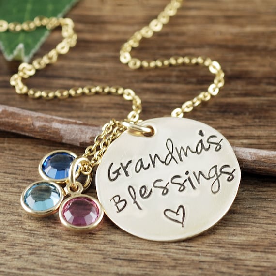 necklace with birthstones for grandma