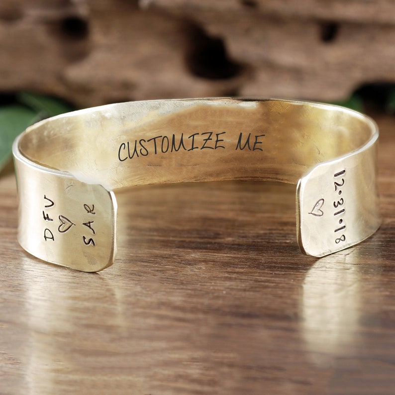 Personalized Cuff Bracelet Anniversary Cuff Bracelet Custom Etsy