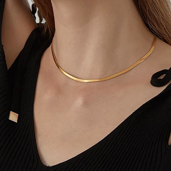 Herringbone on sale necklace etsy