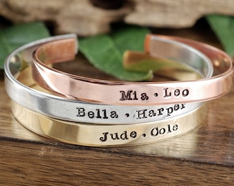 Cuff Bracelet, Custom Cuff Bracelet, Name Bracelets, Custom Bracelet, Children's Name Bracelet, Grandma Bracelet, Gift for Mom Bracelet