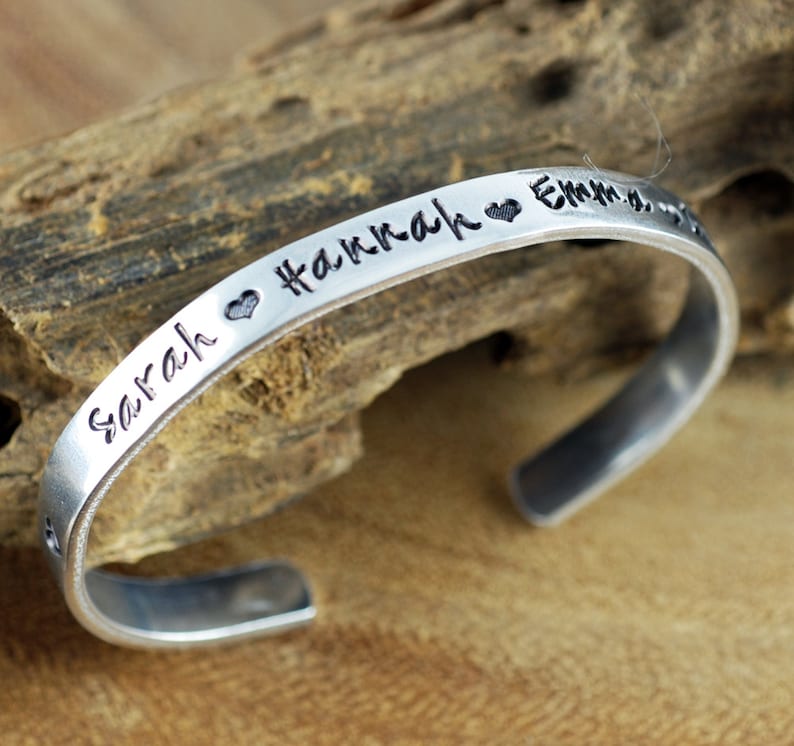 Custom Name Bracelet Childrens Name Cuff Bracelet Custom Etsy