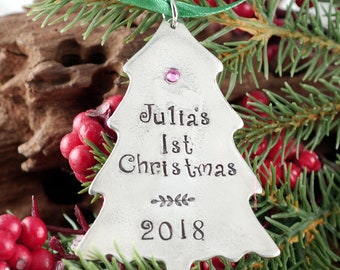 Baby's First Christmas Ornament, Christmas Tree Ornament, Engraved Christmas Ornament, New Baby Ornament, Christmas Gift for New Mom