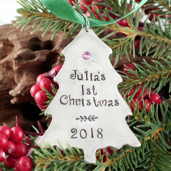 Baby's First Christmas Ornament, Christmas Tree Ornament, Engraved Christmas Ornament, New Baby Ornament, Christmas Gift for New Mom