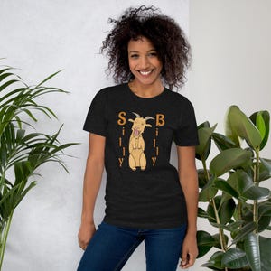 Funny Graphic Tee - Original Cartoon Goat Silly Billy Design