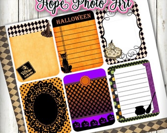 Halloween Junk Journal Cards, Bewitching Scrapbook Kit (Digital Download)