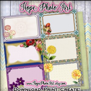 Druckbare zurück zur Schule viktorianischen Vintage Floral Digitale Collage Junk Journal Pocket Karten Scrapbooking Kit Blumen Frühling Postkarten