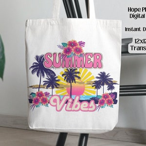 Summer Decoupage Clipart, Hawaiian, Palm Trees, Retro, 70s, 80s, Beach Vibes, Boho, Hibiscus, Aloha, Tropical, Sublimation, Cricut PNG image 1
