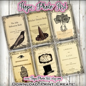 Tarjetas góticas victorianas, Gitano vintage, Decoración de brujas, Adivinación, Diario basura, Tarot, Quiromancia, Cuervo, Steampunk, Magia, Scrapbooking