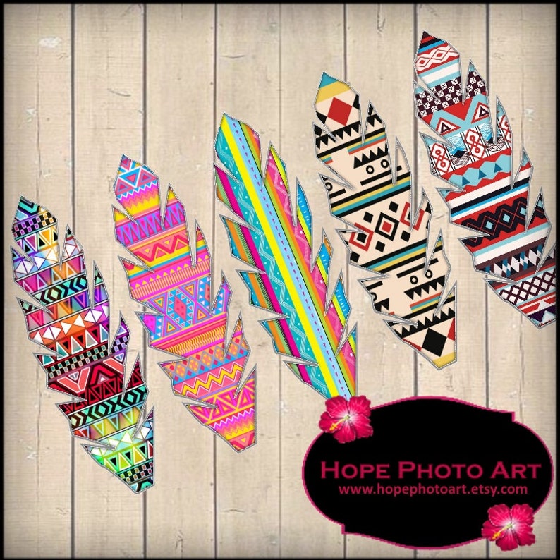 Printable Native American Feathers Tribal 2x7 Digital Collage - Etsy