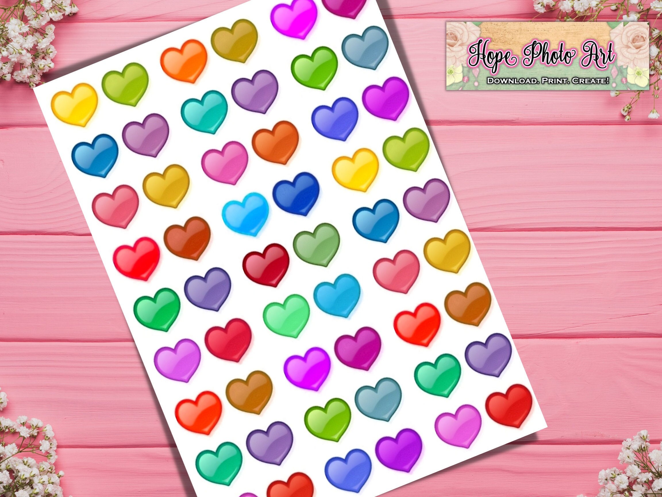 CANDY CONVERSATION HEARTS Digital Download Fun Printable Candy Valentine  Hearts, Valentines Day Cards Tags Stickers More 