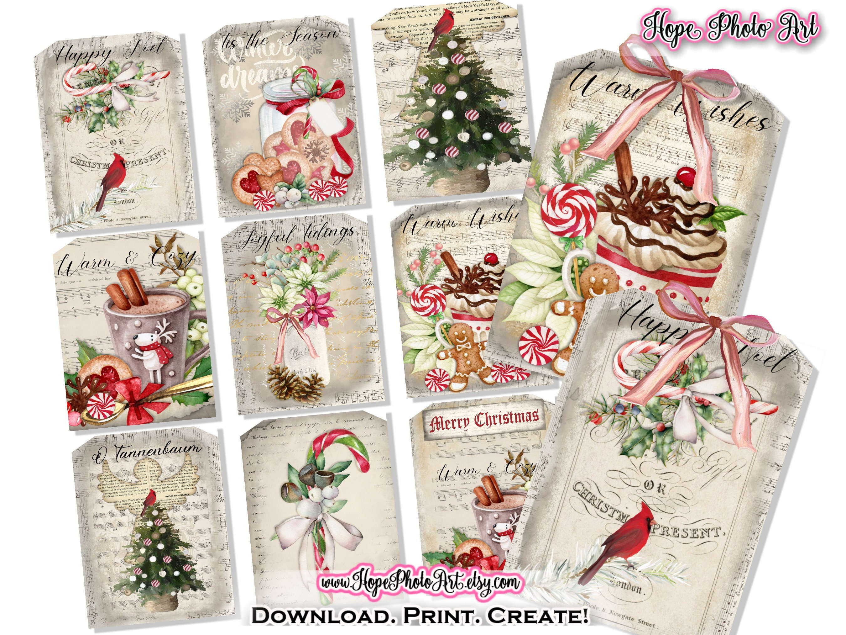 Scrapbooking Printable Vintage Christmas Fun Junk Journal Scrapbook