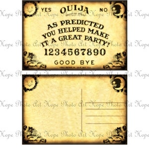 Printable Vintage Halloween Ouija Board Party Invitation, w/ Matching Thank You Postcard, DIY, Fill in the Blank, Party Supplies image 6