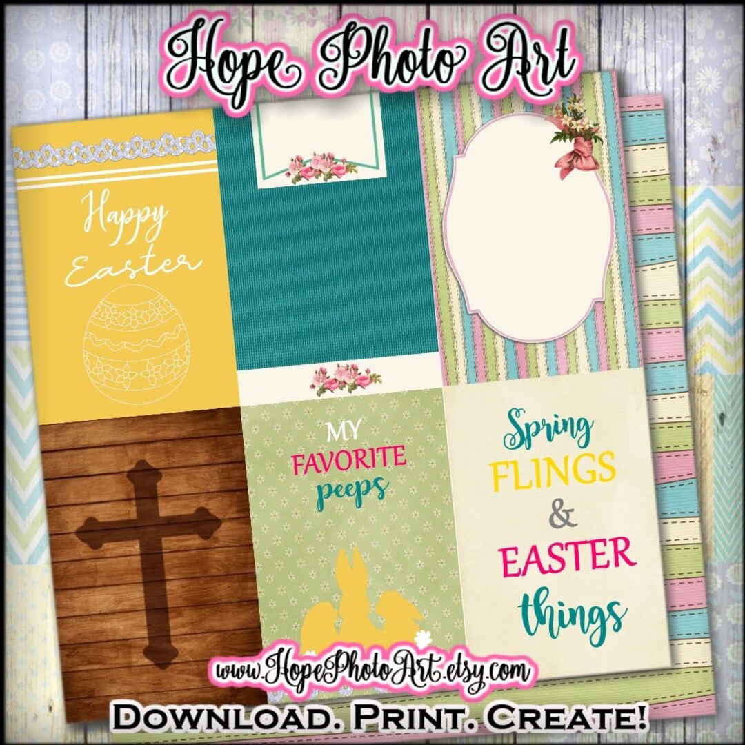 Printable Easter Cards Junk Journal Spring Pocket Cards - Etsy