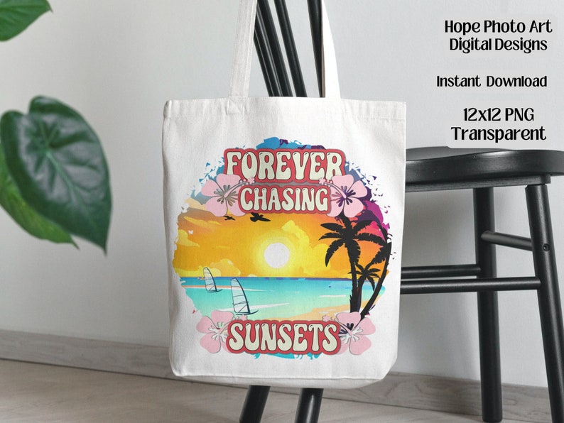 Summer Decoupage, Sunsets, Palm Tree, Hawaiian Clipart, Retro, 70s, 80s, Beach Vibes, Boho, Hibiscus, Aloha, Tropical, Sublimation PNG image 4