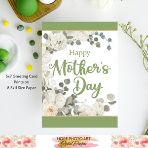Carte Joyeuse fête des mères, carte pour maman, oeillet floral blanc, roses, première fête des mères, soeur, grand-mère, grand-mère, belle-fille, fille