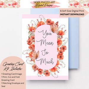 Biglietto per la cura di sé, Sei così importante, Fiore di papavero, Buona festa della mamma, Acquerello, Biglietto per la mamma, Prima festa della mamma, Sorella, Ansia, Stampabile