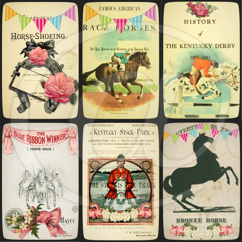 Printable Kentucky Derby Cards Vintage Horse Race Junk - Etsy
