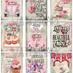 Printable Valentine Tags, Valentine Cards, Junk Journal, Pink, Hearts, Chocolate, Desserts, Shabby, Cottagecore, Galentines, Latte, Cocoa image 4