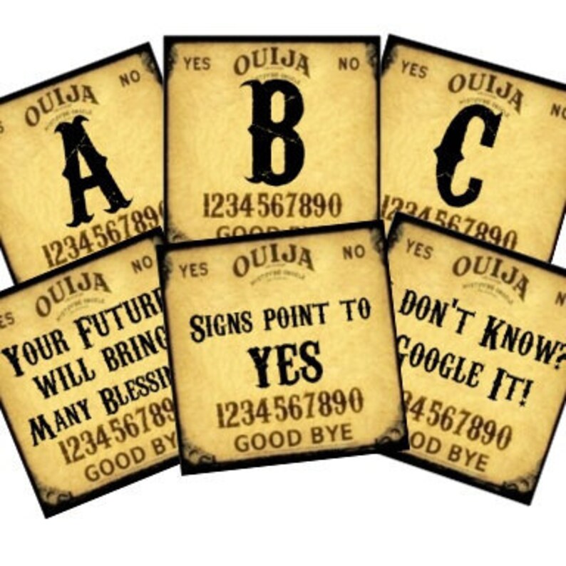 Printable Ouija Board 2x2 Halloween Monograms Words Digital Etsy