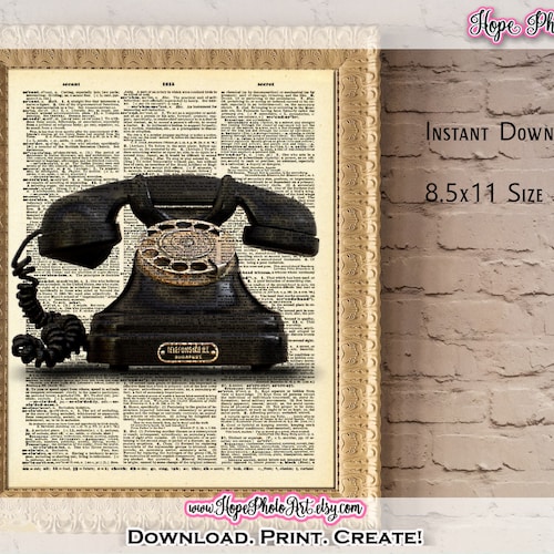Printable Vintage Retro Telephone Dictionary Digital Print | Etsy