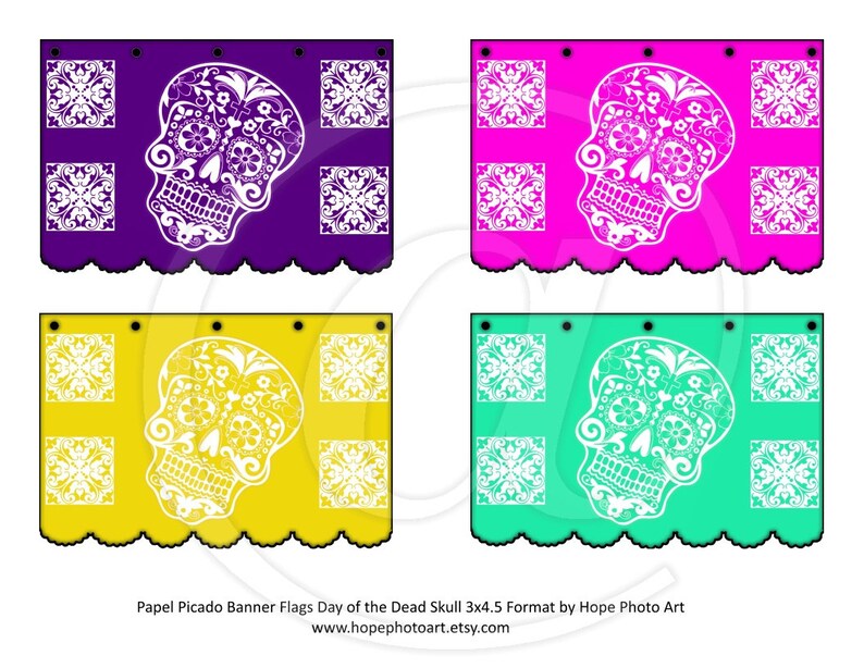 Printable Papel Picado Halloween Day of the Dead Digital | Etsy