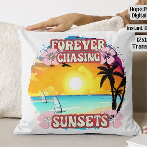 Summer Decoupage, Sunsets, Palm Tree, Hawaiian Clipart, Retro, 70s, 80s, Beach Vibes, Boho, Hibiscus, Aloha, Tropical, Sublimation PNG image 7