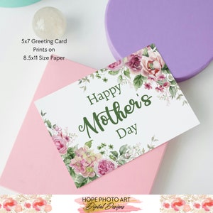 Happy Mother&#39;s Day Card, Watercolor Pink Roses, Card for Mom, First Mother&#39;s Day, Grandma, Sister, Nana, Mother&#39;s Day Gift, Printable