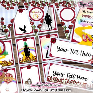 Vintage Zauber von Oz Geburtstagsparty Kit, Banner zum Ausdrucken (Digitaler Download)