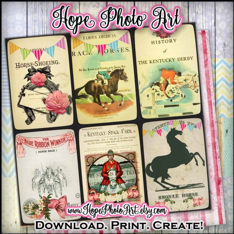 Printable Kentucky Derby Cards Vintage Horse Race Junk - Etsy