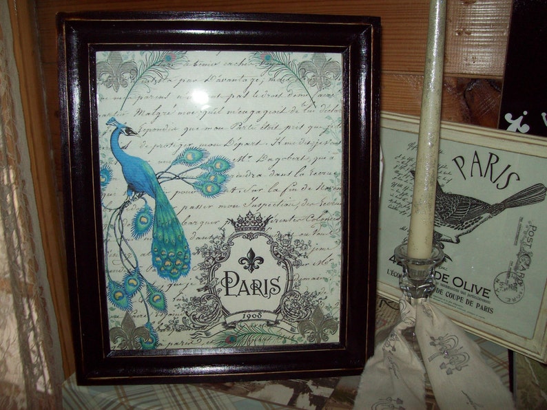 Peacock, Junk Journal, French Ephemera, Iron On Transfer, Digital Collage, scrapbooking, Shabby Chic, Paris, Vintage Journal Page image 4